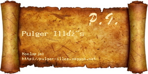 Pulger Illés névjegykártya